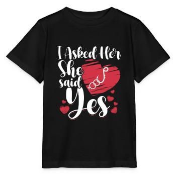 Passendes Paar Verlobungsgeschenke Ideen für einen - Stanley/Stella Kinder T-Shirt MINI CREATOR  - Schwarz - Vorne - Mikhail (115cm)