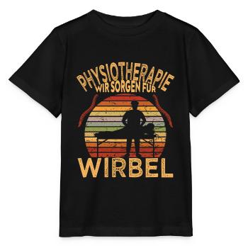 Physiotherapie Wir sorgen für Wirbel für - Stanley/Stella Kinder T-Shirt MINI CREATOR  - Schwarz - Vorne - Mikhail (115cm)