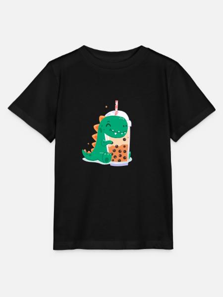 Bubble Tea Dino - Stanley/Stella Kinder T-Shirt MINI CREATOR  - Schwarz