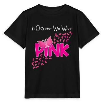 Dans October Wear Pink Butterfly Breast Cancer - T-shirt bio MINI CREATOR Stanley/Stella Enfant - noir - Devant - Mikhail (115cm)