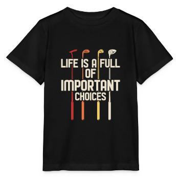 Golfeur Golf golf golf golf - T-shirt bio MINI CREATOR Stanley/Stella Enfant - noir - Devant - Mikhail (115cm)
