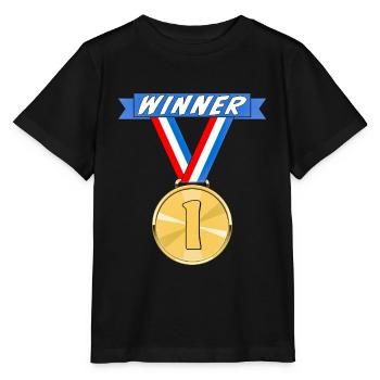 MÉDAILLE WINNER - T-shirt bio MINI CREATOR Stanley/Stella Enfant - noir - Devant - Mikhail (115cm)
