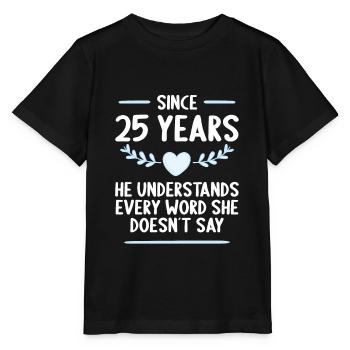 25 years married 25th wedding anniversary - Stanley/Stella MINI CREATOR Kids’ T-Shirt - black - Front - Mikhail (115cm)