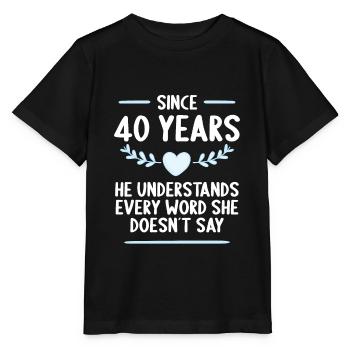 40 years married 40th wedding anniversary - Stanley/Stella MINI CREATOR Kids’ T-Shirt - black - Front - Mikhail (115cm)