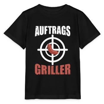 Auftragsgriller Fleisch und Wurst grillen mit - Stanley/Stella Kinder T-Shirt MINI CREATOR  - Schwarz - Vorne - Mikhail (115cm)