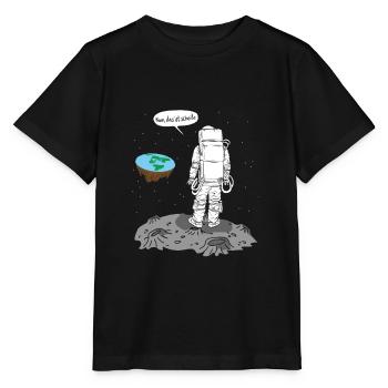 Astronaute Terre plate Merde - T-shirt bio MINI CREATOR Stanley/Stella Enfant - noir - Devant - Mikhail (115cm)