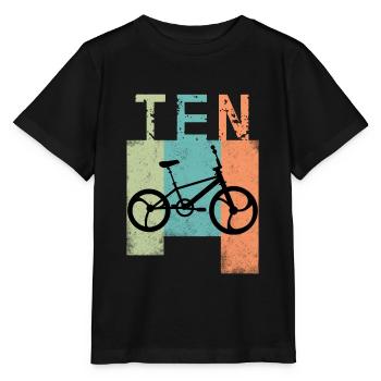 Children 10 Birthday BMX 10Years Children's Birthday - Stanley/Stella MINI CREATOR Kids’ T-Shirt - black - Front - Mikhail (115cm)