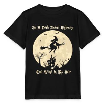 On A Dark Desert Highways Witch Riding Brooms - Stanley/Stella MINI CREATOR Kids’ T-Shirt - black - Front - Mikhail (115cm)