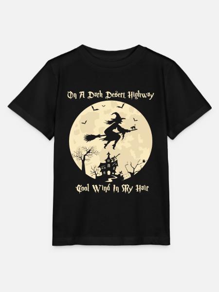 On A Dark Desert Highways Witch Riding Brooms - Stanley/Stella Kinder T-Shirt MINI CREATOR - Schwarz
