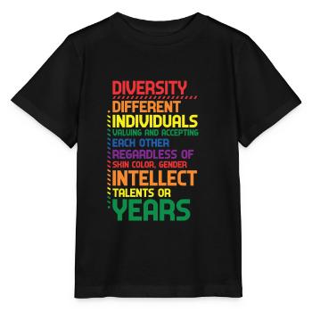 Arc-en-ciel coloré Diversité Définition de la diversité - T-shirt bio MINI CREATOR Stanley/Stella Enfant - noir - Devant - Mikhail (115cm)