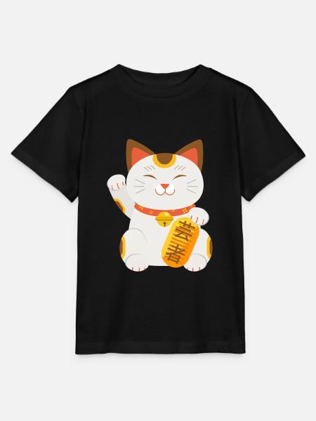 Japanische Kunst Winkekatze Japan Glück Geschenk - Stanley/Stella Kinder T-Shirt MINI CREATOR  - Schwarz