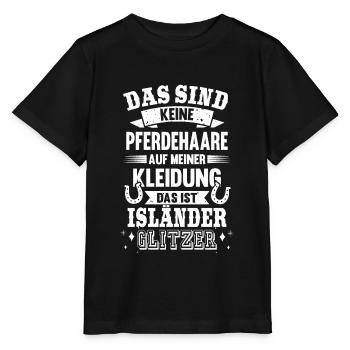 Isländer Glitzer Pferdehaare Pferd Reiter Geschenk - Stanley/Stella Kinder T-Shirt MINI CREATOR  - Schwarz - Vorne - Mikhail (115cm)