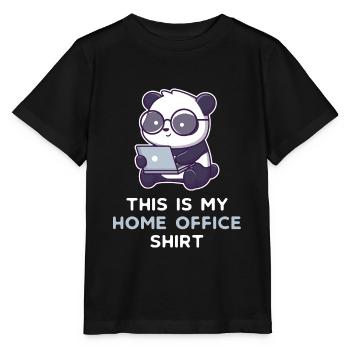 Home Office Shirt Design Homeoffice Panda Humor - Stanley/Stella Kinder T-Shirt MINI CREATOR  - Schwarz - Vorne - Mikhail (115cm)