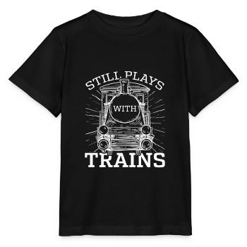 Le train miniature joue toujours avec les trains - T-shirt bio MINI CREATOR Stanley/Stella Enfant - noir - Devant - Mikhail (115cm)