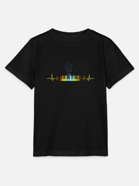 Vintage Klavier Herzschlag Musikinstrument EKG - Stanley/Stella Kinder T-Shirt MINI CREATOR - Schwarz