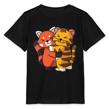 panda rouge tigre chaton mignon animaux - T-shirt bio MINI CREATOR Stanley/Stella Enfant - noir - Devant - Mikhail (115cm)