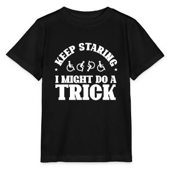 Behinderte starren weiter Ich könnte einen Trick machen - Stanley/Stella Kinder T-Shirt MINI CREATOR  - Schwarz - Vorne - Mikhail (115cm)