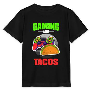 Jeux de hasard et tacos - T-shirt bio MINI CREATOR Stanley/Stella Enfant - noir - Devant - Mikhail (115cm)