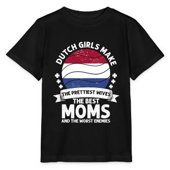 Dutch Mom Netherlands Mama Dutch American - Stanley/Stella MINI CREATOR Kids’ T-Shirt - black - Front - Mikhail (115cm)