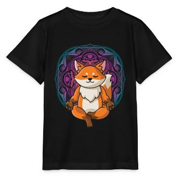 Fuchs Yoga Mandala Spirituell yoga damen spruch - Stanley/Stella Kinder T-Shirt MINI CREATOR  - Schwarz - Vorne - Mikhail (115cm)