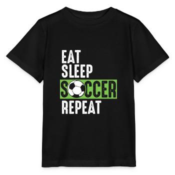 Eat Sleep Soccer Repeat - Stanley/Stella Kinder T-Shirt MINI CREATOR  - Schwarz - Vorne - Mikhail (115cm)