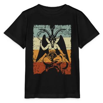 Baphomet retro goat occult devil - Stanley/Stella MINI CREATOR Kids’ T-Shirt - black - Front - Mikhail (115cm)