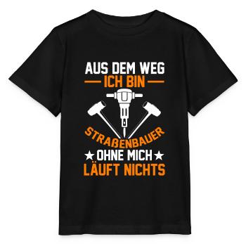 Straßenbauer - Stanley/Stella Kinder T-Shirt MINI CREATOR  - Schwarz - Vorne - Mikhail (115cm)