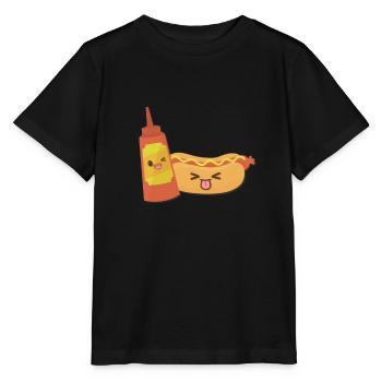 Hot Dog Kawaii Fast Food - T-shirt bio MINI CREATOR Stanley/Stella Enfant - noir - Devant - Mikhail (115cm)