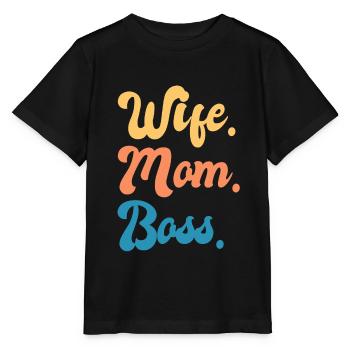 Mama Mrs. Boss Boss Mother - Stanley/Stella MINI CREATOR Kids’ T-Shirt - black - Front - Mikhail (115cm)