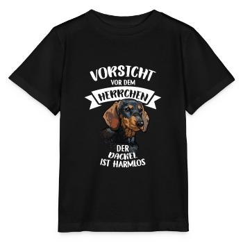 Vorsicht Vor Dem Herrchen Dackel Ist Harmlos - Stanley/Stella Kinder T-Shirt MINI CREATOR  - Schwarz - Vorne - Mikhail (115cm)