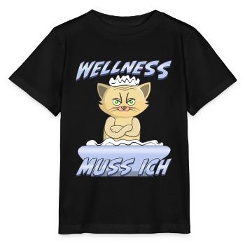 KATZE BÖSE WELLNESS MUSS ICH - Stanley/Stella Kinder T-Shirt MINI CREATOR  - Schwarz - Vorne - Mikhail (115cm)