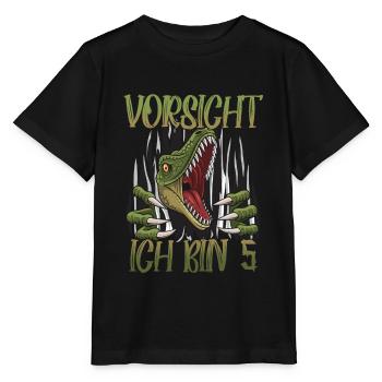 Dinosaurier 5 Geburtstag Deko ich bin 5 Dino Junge - Stanley/Stella Kinder T-Shirt MINI CREATOR  - Schwarz - Vorne - Mikhail (115cm)