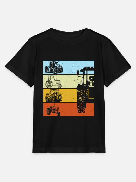 Traktor Retro Traktor Vintage Traktor Geschenk - Stanley/Stella Kinder T-Shirt MINI CREATOR - Schwarz