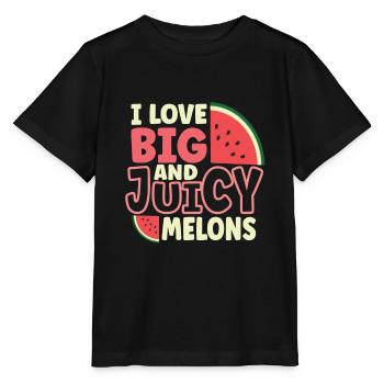 Watermelon Funny Fruit Funny Watermelon Fruit Joke - Stanley/Stella Kinder T-Shirt MINI CREATOR  - Schwarz - Vorne - Mikhail (115cm)