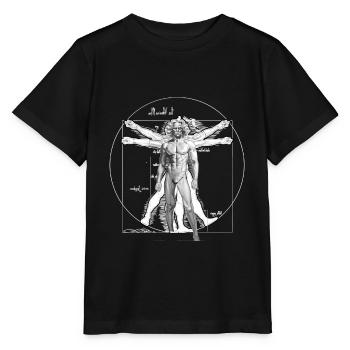 Vitruvian Tired Man Leonardo Da Vinci Vitruvian - T-shirt bio MINI CREATOR Stanley/Stella Enfant - noir - Devant - Mikhail (115cm)