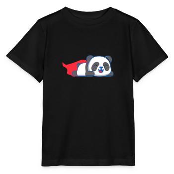 Panda Superhéros - T-shirt bio MINI CREATOR Stanley/Stella Enfant - noir - Devant - Mikhail (115cm)