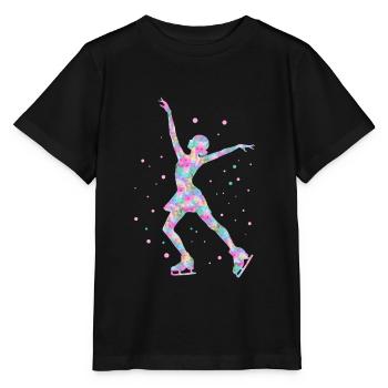 Figure Skating Colorful Figure Skater - Stanley/Stella MINI CREATOR Kids’ T-Shirt - black - Front - Mikhail (115cm)