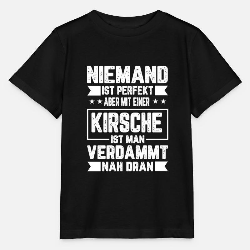 Kirsche Frucht Obst Sommer Früchte Rot Geschenk - Stanley/Stella Kinder T-Shirt MINI CREATOR - Schwarz
