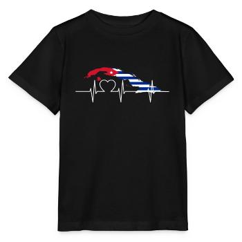 Kuba Herzschlag Flagge Vintage Retro Kuba - Stanley/Stella Kinder T-Shirt MINI CREATOR  - Schwarz - Vorne - Mikhail (115cm)