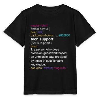 Tech support html coding gift coder - T-shirt bio MINI CREATOR Stanley/Stella Enfant - noir - Devant - Mikhail (115cm)