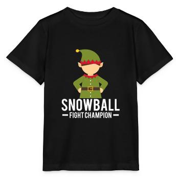Onze Lutins de Noël bataille de boules de neige - T-shirt bio MINI CREATOR Stanley/Stella Enfant - noir - Devant - Mikhail (115cm)