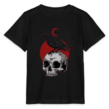 Raven Bird Blackbird Birdwatching Crow Goth Style - Stanley/Stella Kinder T-Shirt MINI CREATOR  - Schwarz - Vorne - Mikhail (115cm)