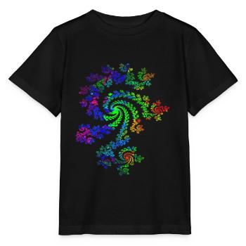 Fraktal Farbenfroh - Stanley/Stella Kinder T-Shirt MINI CREATOR  - Schwarz - Vorne - Mikhail (115cm)