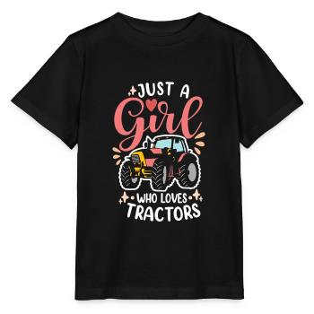 Farmer Funny Farm Tractor Country Life - Stanley/Stella MINI CREATOR Kids’ T-Shirt - black - Front - Mikhail (115cm)
