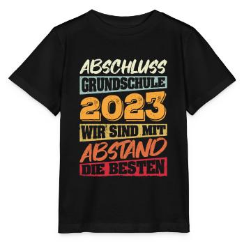 Abschluss Grundschule 2023 mit Abstand die Besten - Stanley/Stella Kinder T-Shirt MINI CREATOR  - Schwarz - Vorne - Mikhail (115cm)