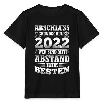 Abschluss Grundschule 2022 mit Abstand die Besten - Stanley/Stella Kinder T-Shirt MINI CREATOR  - Schwarz - Vorne - Mikhail (115cm)