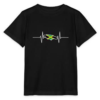 Jamaica Herzschlag Flagge Vintage Jamaica - Stanley/Stella Kinder T-Shirt MINI CREATOR  - Schwarz - Vorne - Mikhail (115cm)