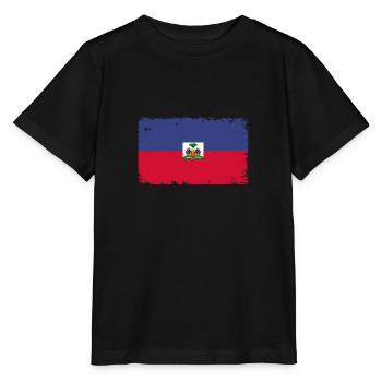 Haiti Heartbeat Flag Vintage Haiti - Stanley/Stella MINI CREATOR Kids’ T-Shirt - black - Front - Mikhail (115cm)