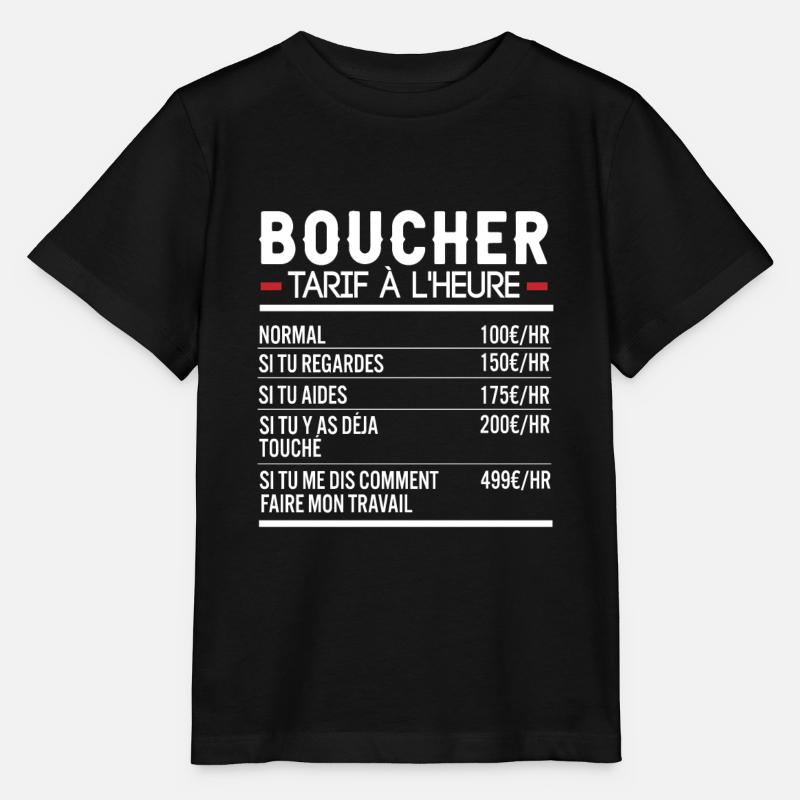 Boucher Idée Cadeau Humour Boucherie - T-shirt bio MINI CREATOR Stanley/Stella Enfant - noir