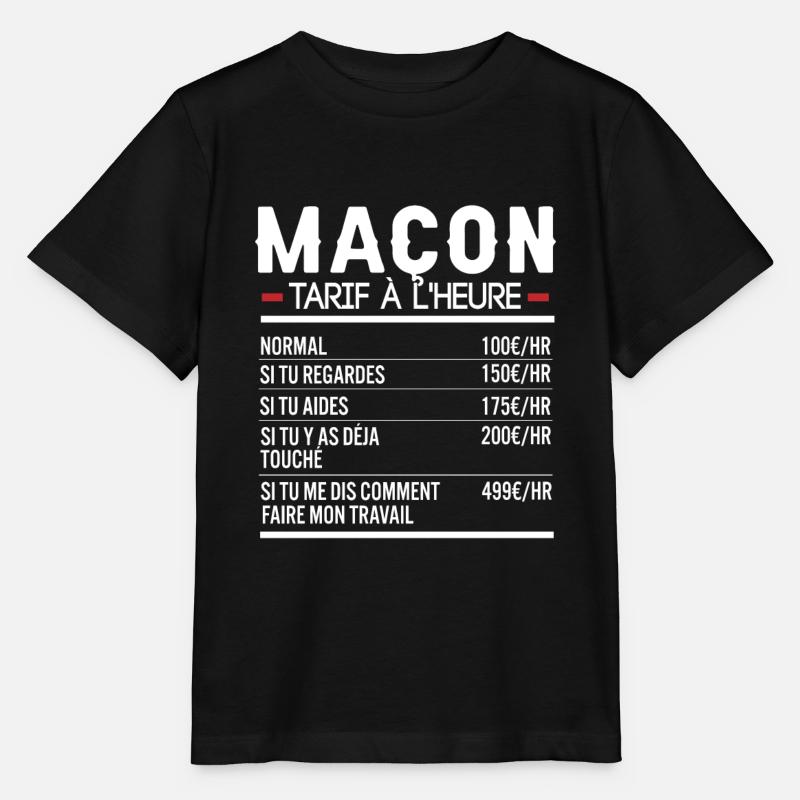 Maçon Idée Cadeau Humour - T-shirt bio MINI CREATOR Stanley/Stella Enfant - noir